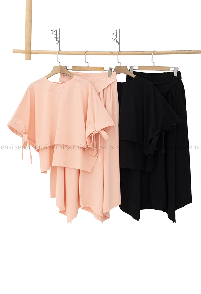 ست شومیز دامن شلواری لینن کد1005445